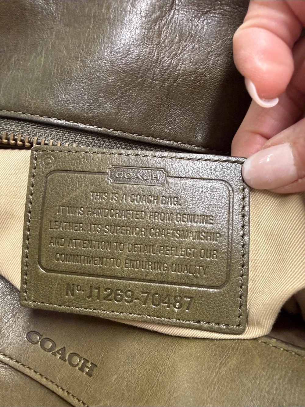 Coach Bleecker Legacy Weekend Large Leather Tote in Olive Green - Picture 11 of 15